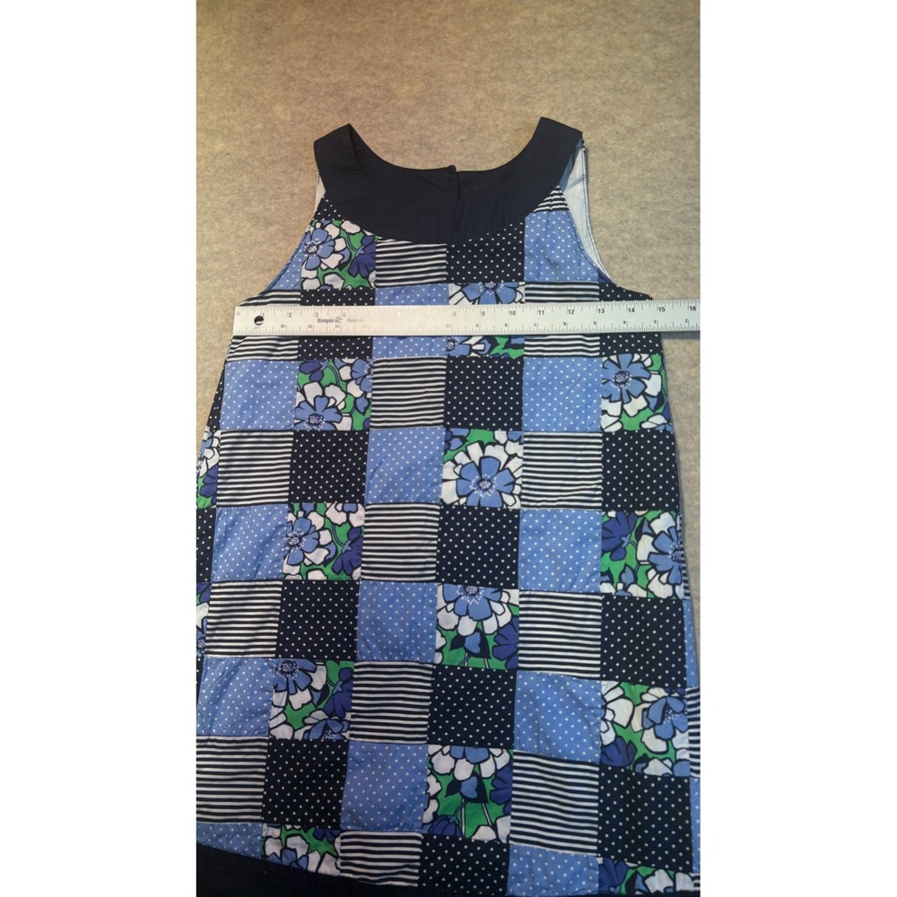 Gymboree Girls Blue Patchwork Floral Polka Dot Striped Shift Dress Size 10 NWT - Picture 3 of 5